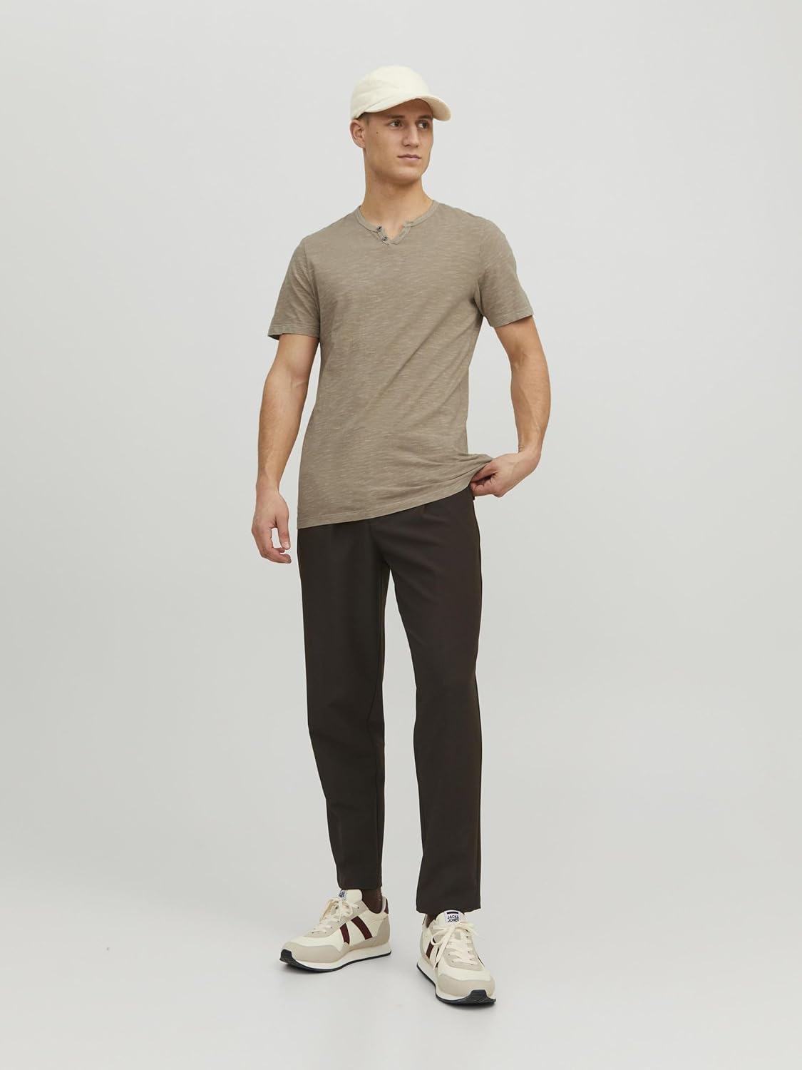Thumbnail 3 de JACK & JONES T-Shirt Melange Split Neck – T‑shirt da uomo con scollo diviso