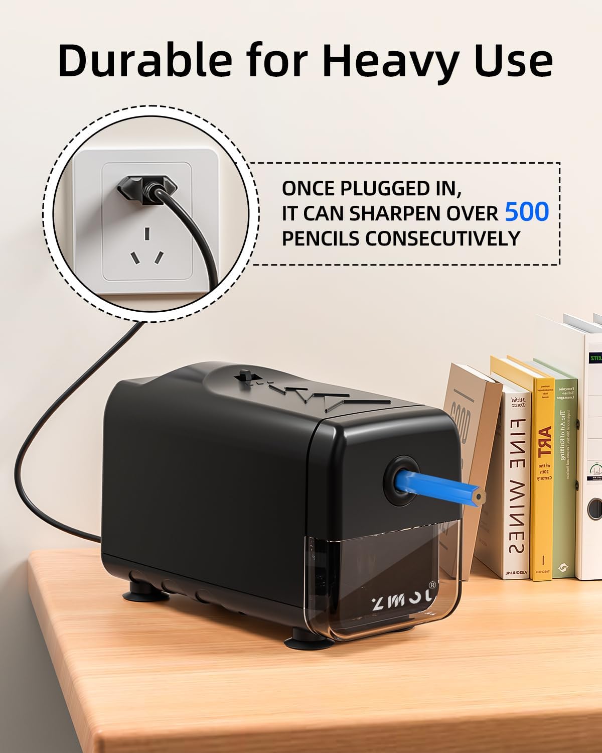 Thumbnail 3 de ZMOL Electric Pencil Sharpener: Heavy-Duty Classroom Plug-in Sharpener, 3 Settings, 10000 Uses