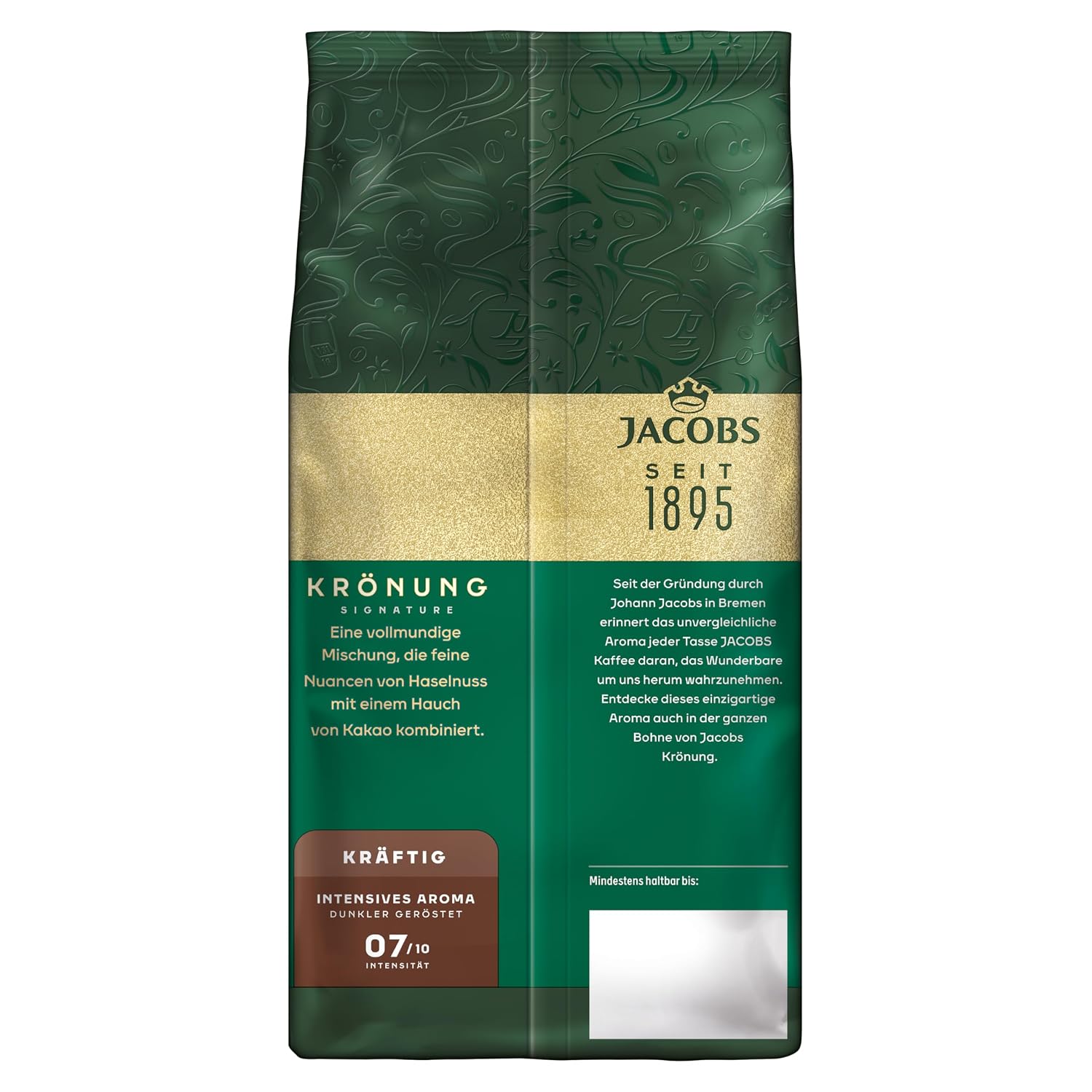 Thumbnail 1 de Jacobs Kaffeebohnen Krönung Kräftig Aroma-Bohnen – intenso Aroma, Haselnuss & Kakao, 500 g