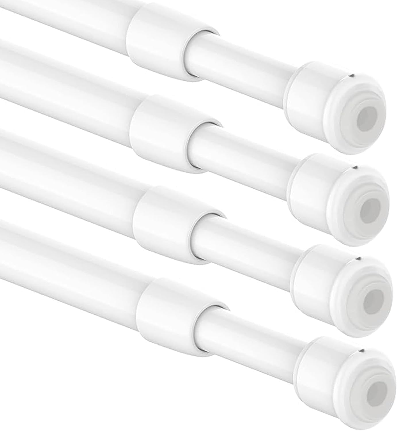 Detalle de Aiitomg telescopische spanstangen, 4 stuks van 30–50 cm, wit
