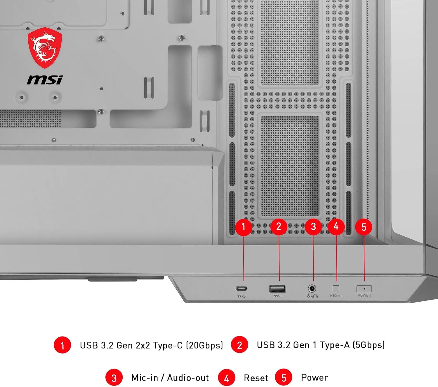Thumbnail 3 de MSI MAG PANO M100L PZ WHITE Case Micro-ATX