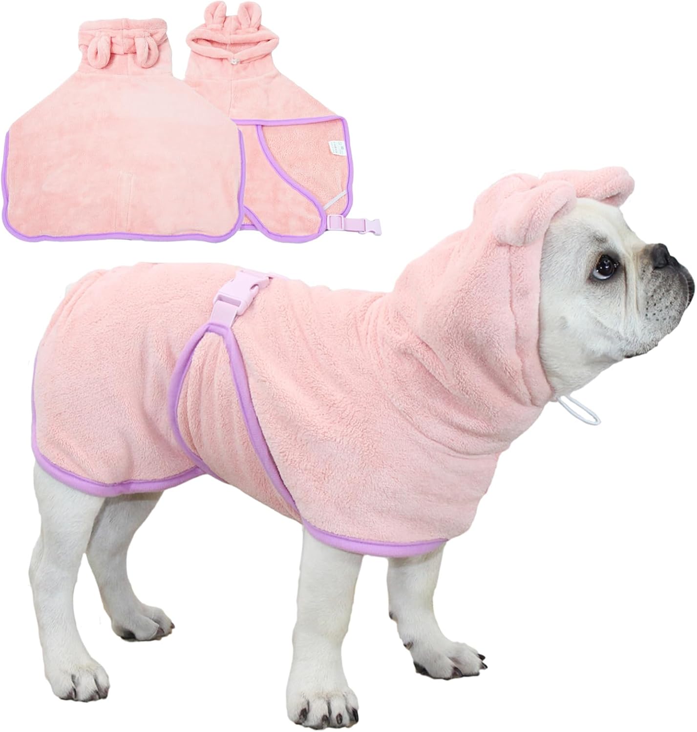 Thumbnail 6 de Fnaobai Pet Bathrobe for Dog and Cat – Absorbent Quick-Drying Hooded Coat (Yellow, XS)