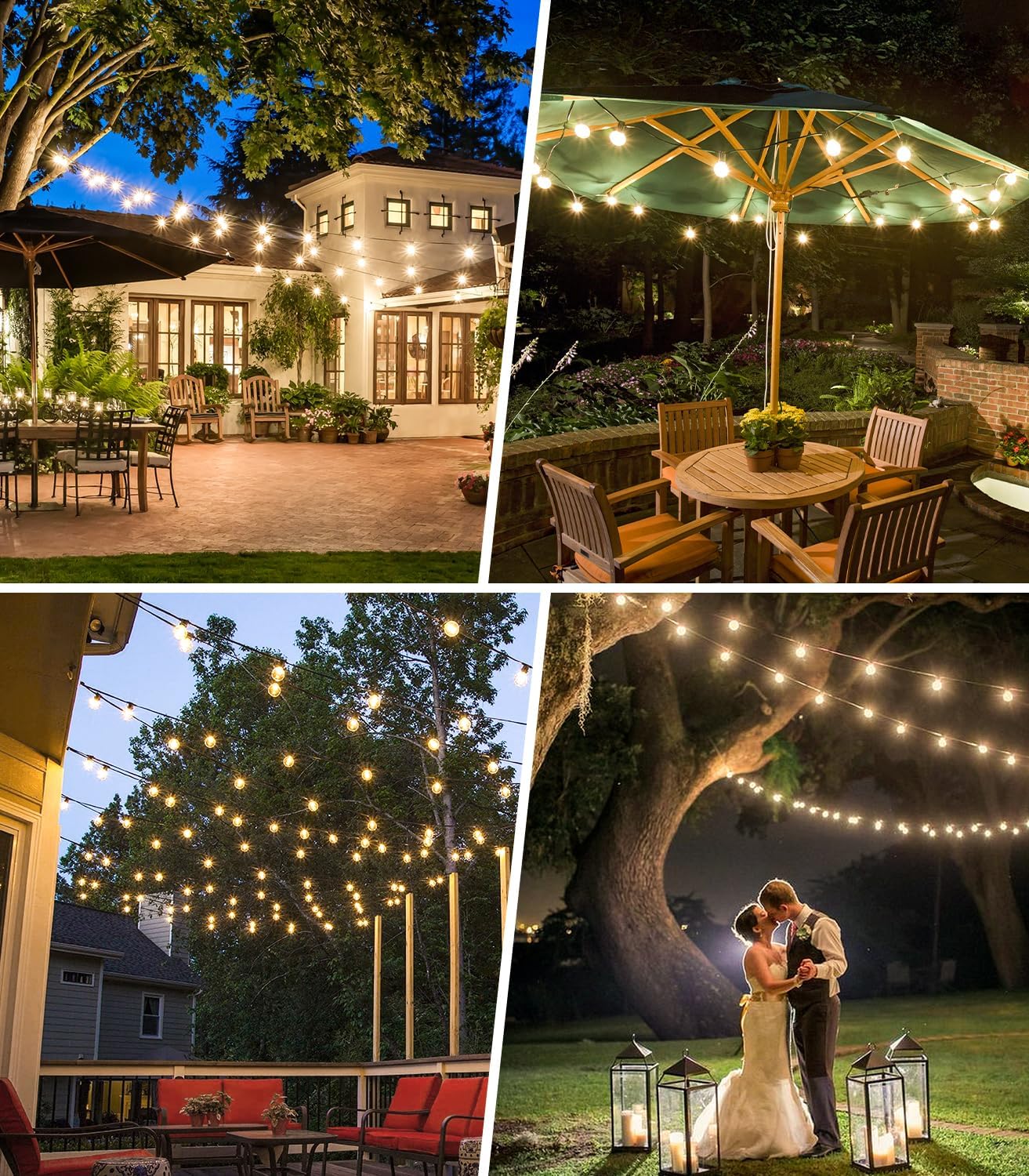 Thumbnail 5 de Solar-Fernbedienung LED-Lichterkette für außen (15 m) mit G40-Lampen, 3 Lichtmodi & IP44