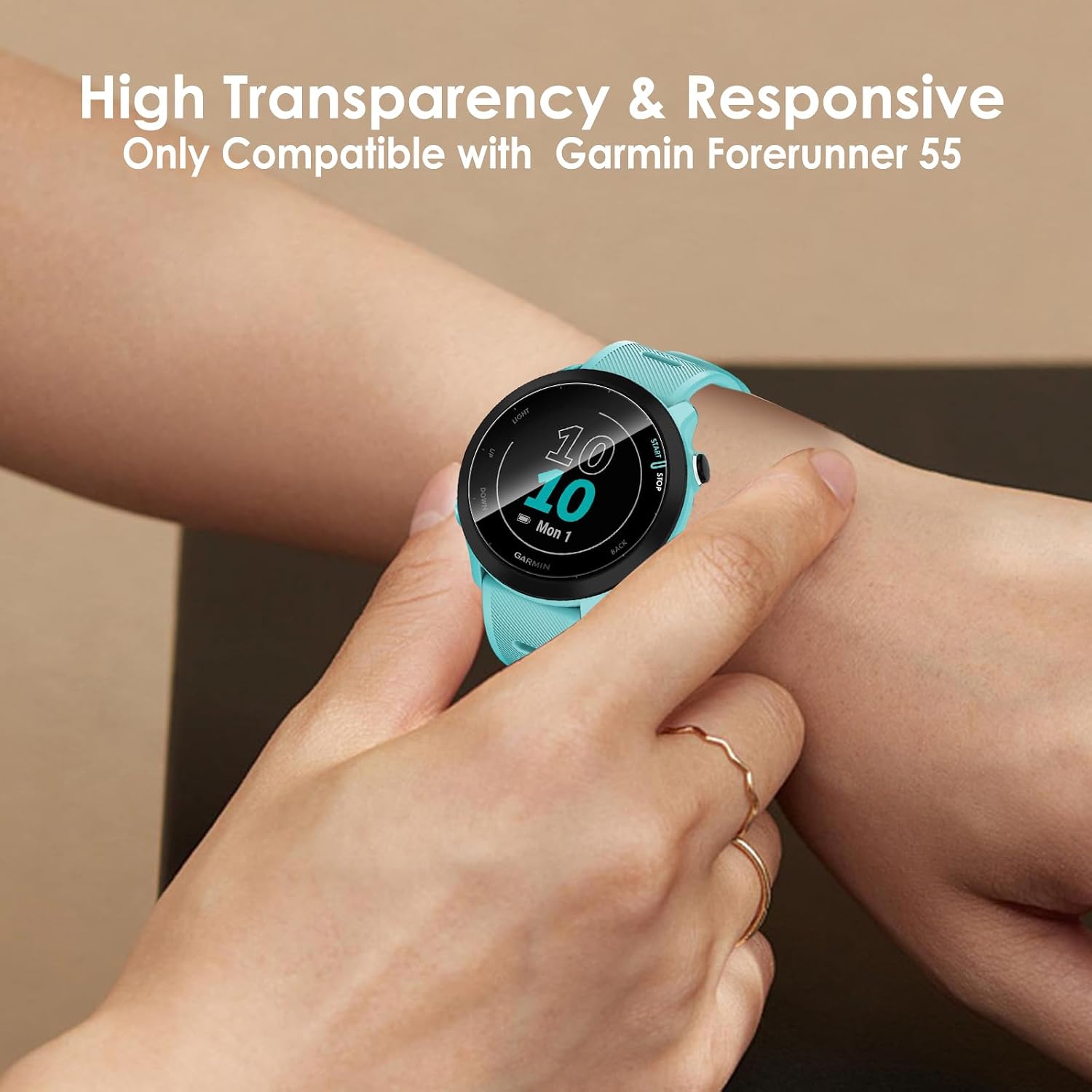 Detalle de Hianjoo 6-Pack Tempered Glass Screen Protectors for Garmin Forerunner 55