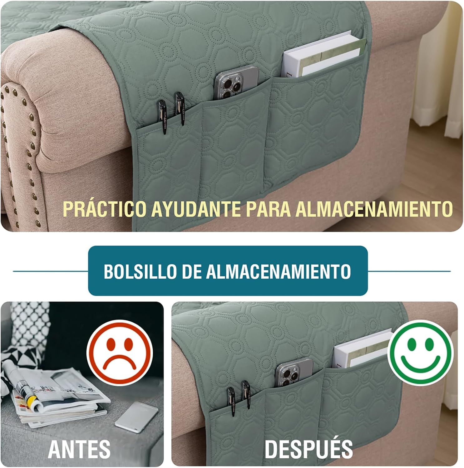 Thumbnail 8 de BellaHills Funda Sofá Chaise Longue Acolchada 205cm 🛋