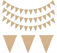 jijAcraft Rustic Hessian Bunting Banner 20m 🎀