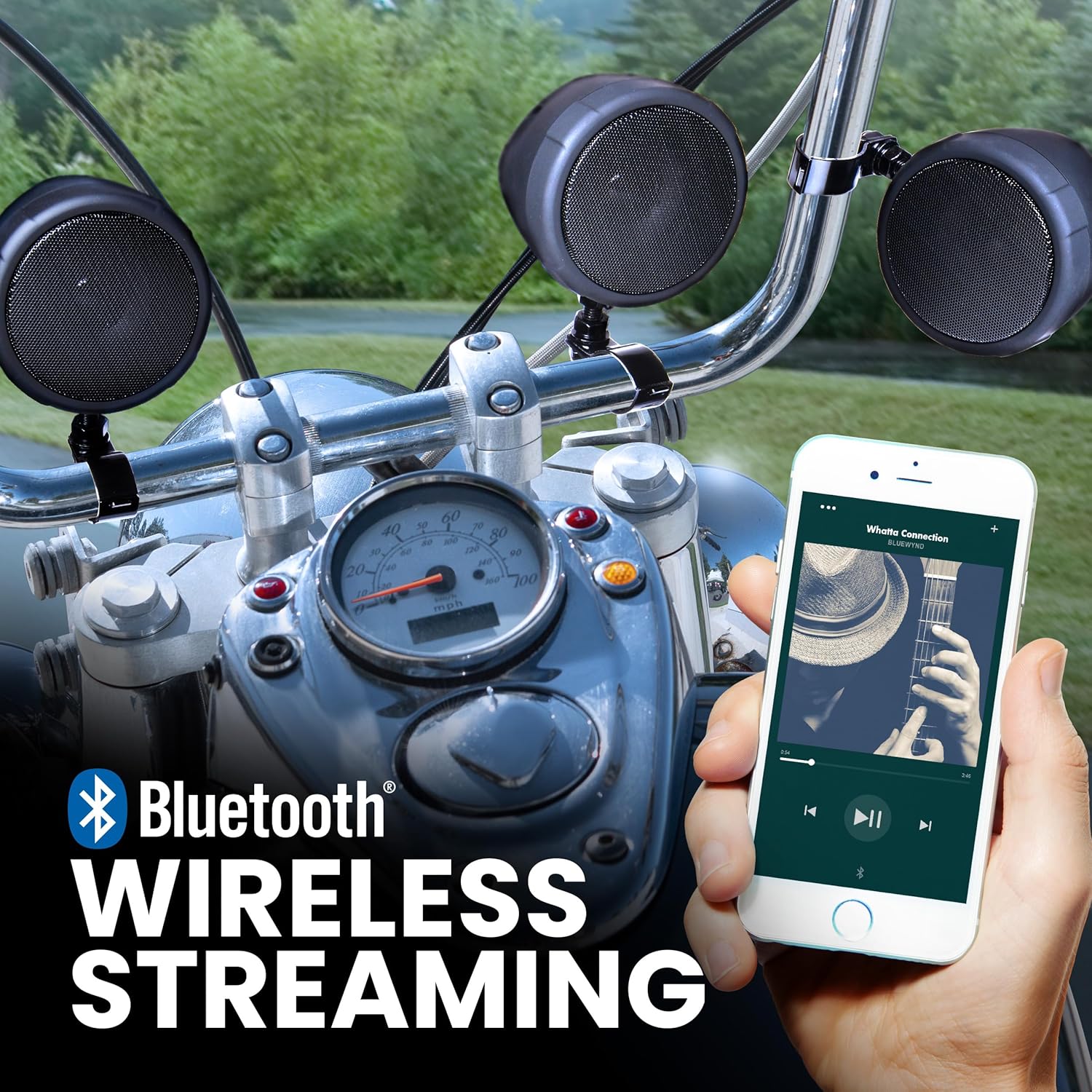 Detalle 2 de BOSS Audio Systems MCBK470B Motorcycle Bluetooth Speaker System with Class D Compact Amplifier