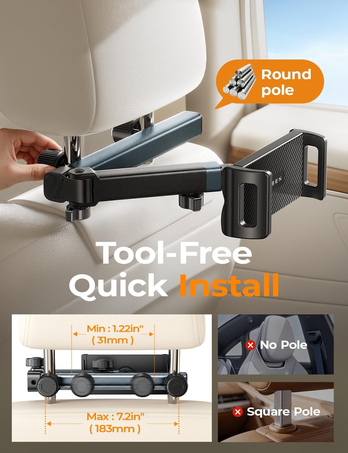 Thumbnail 4 de LISEN 3-in-1 Car Tablet Holder