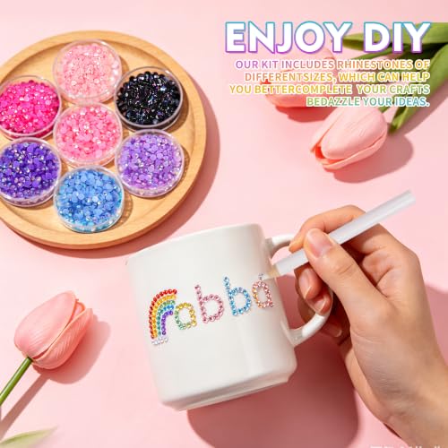 Thumbnail 3 de Easyojoy 48Colors Jelly Rhinestones Bedazzling Kit (45,000pcs) with Glue, Pens and Tweezers