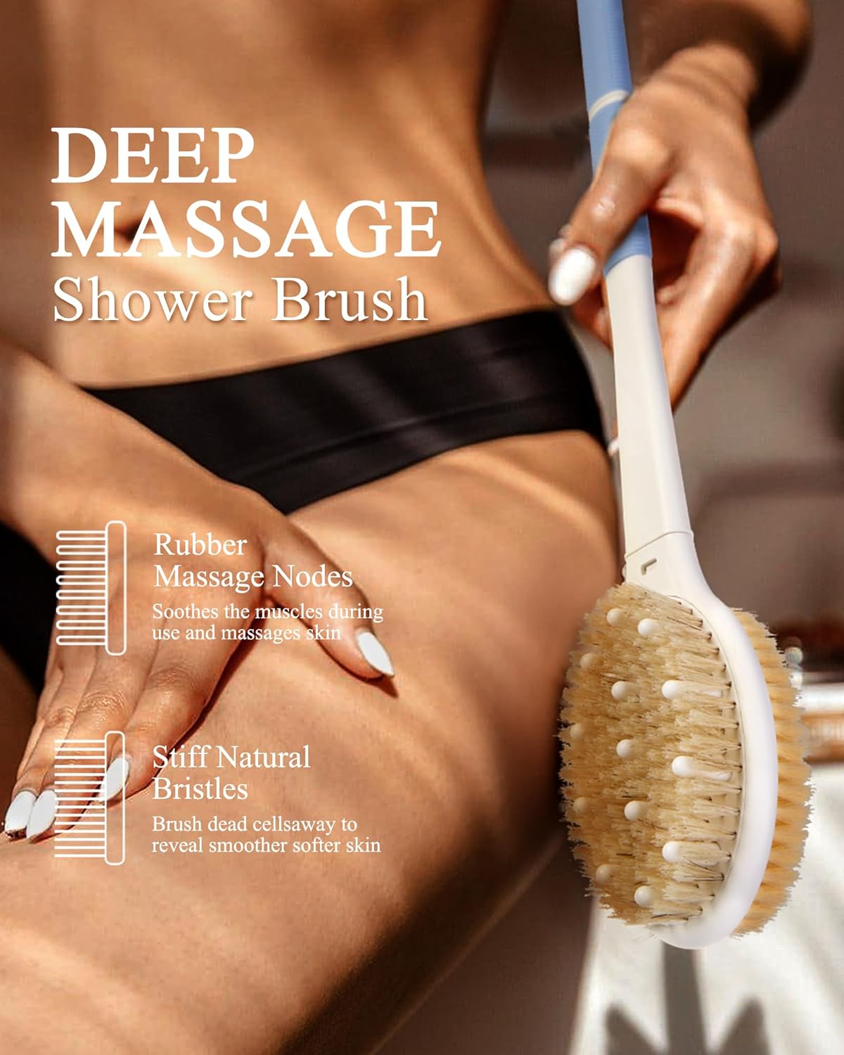 Thumbnail 2 de Rafow Back Scrubber Body Shower Brush: Massage & Exfoliation with 46 cm Handle