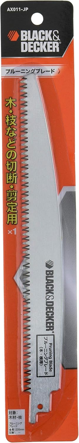 Detalle de BLACK+DECKER AX011 枝切り・剪定用レシプロソーブレード 全長235mm、木材加工向け