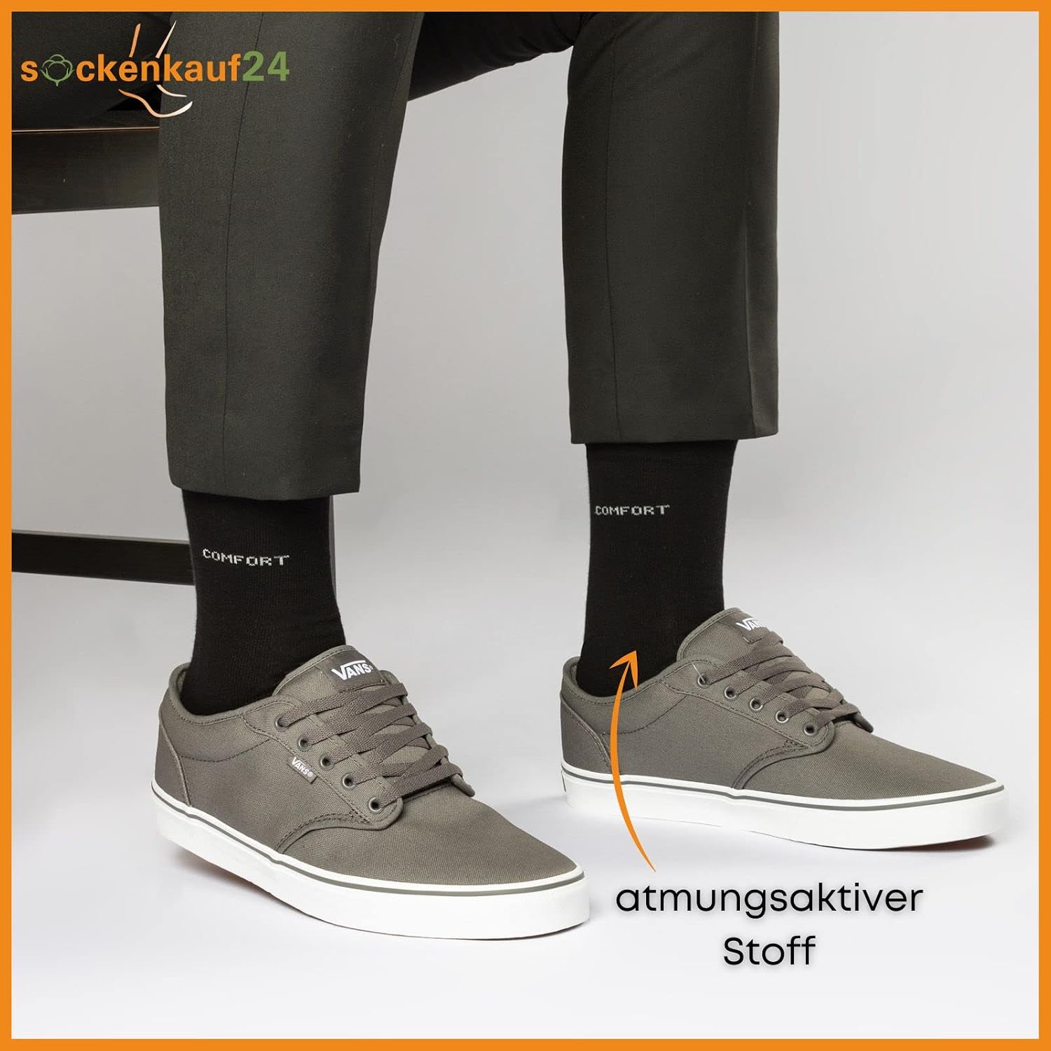 Detalle 2 de 10 Paar Comfort Socken ohne Gummi & ohne Naht – Baumwolle, Komfortbund, Herren & Damen