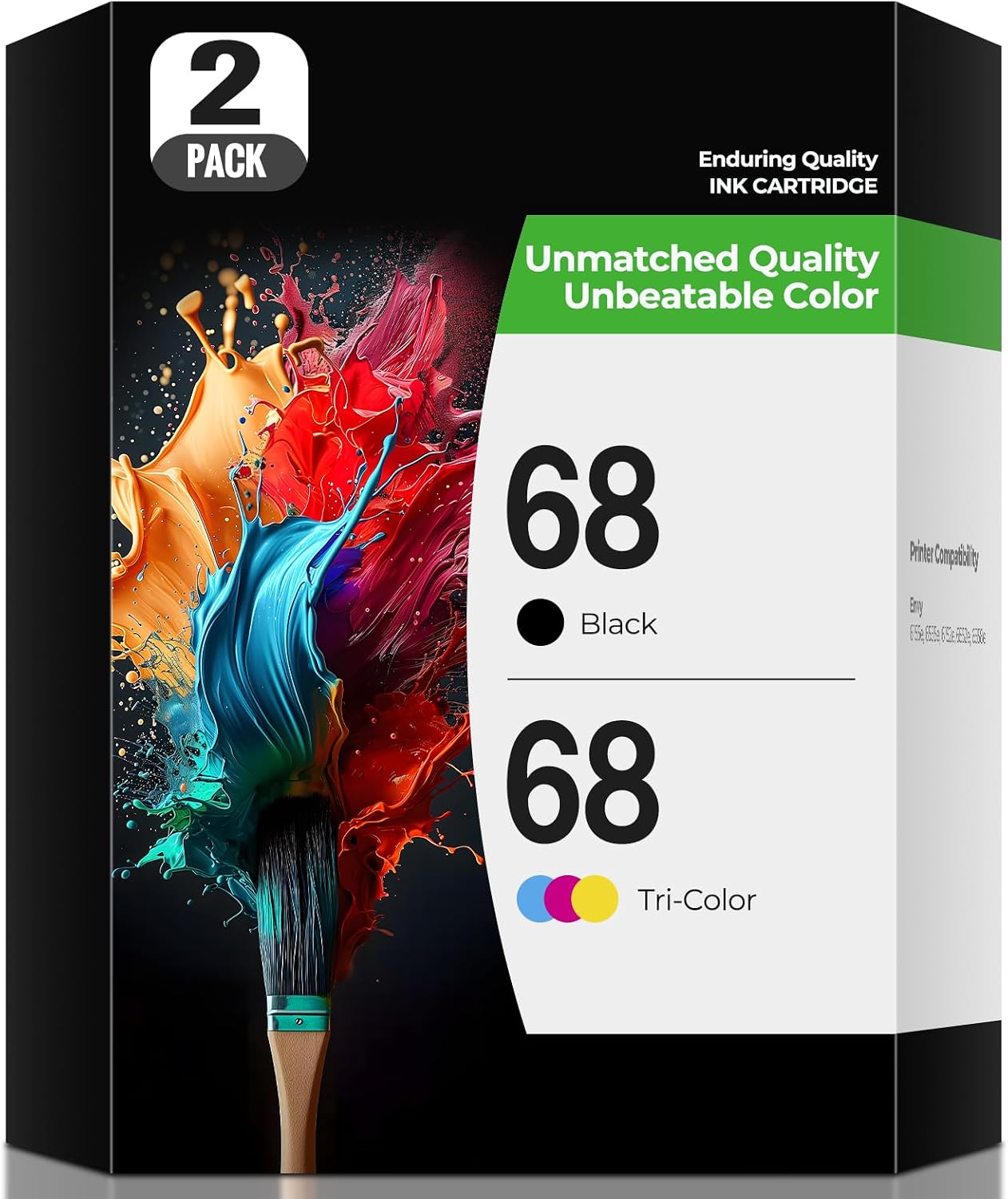 Detalle de Gaiyeep Tuny 68 Ink Cartridge 2-Pack for HP Envy 6155e and 6555e