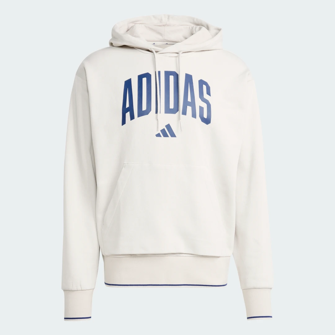 Detalle 2 de Sudadera de estilo universitario con capucha de Adidas en Beige