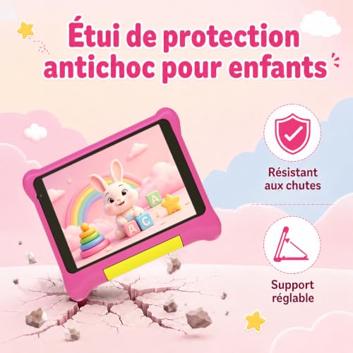 Detalle de MUTSAY Tablette Enfants 7'' Android – Éducative, 5 Go RAM / 32 Go ROM, Étui antichoc + Extensible 128 Go