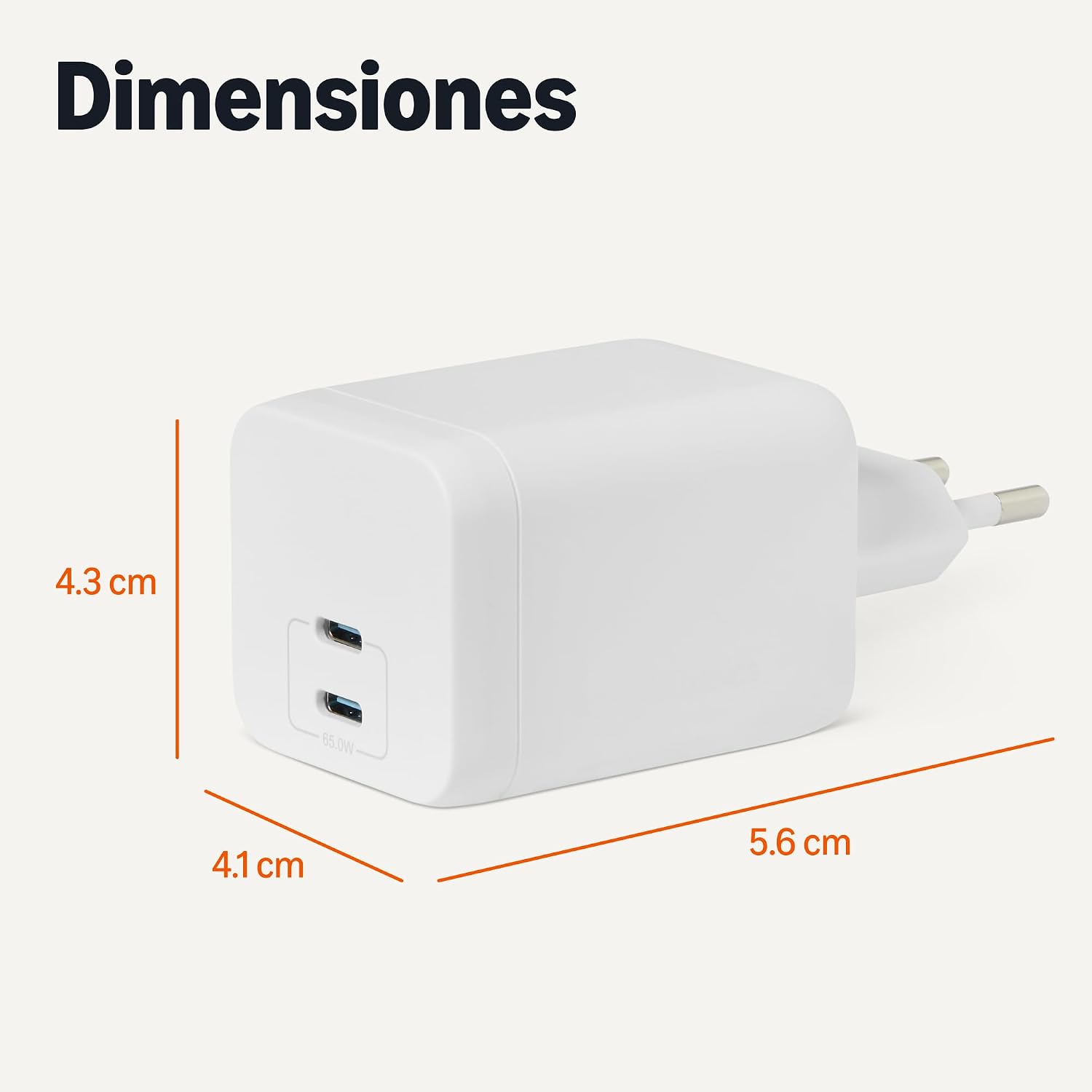 Thumbnail 4 de Amazon Basics Cargador USB-C Nano GaN 65W