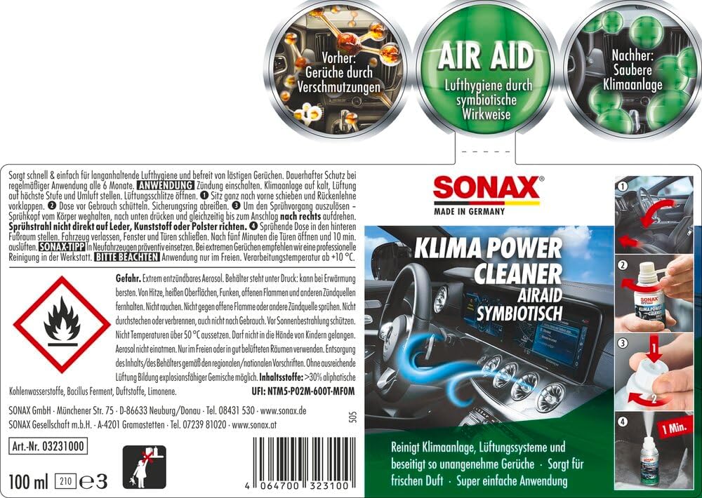 Detalle 2 de SONAX KlimaPowerCleaner AirAid 100 ml