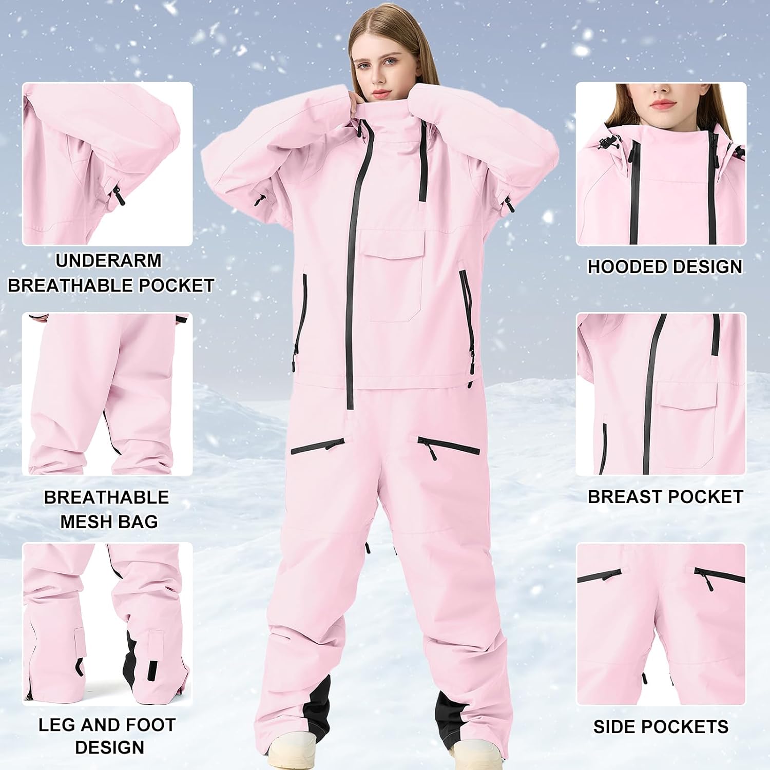 Thumbnail 4 de HOUZONIY Einteiler Skioverall Damen