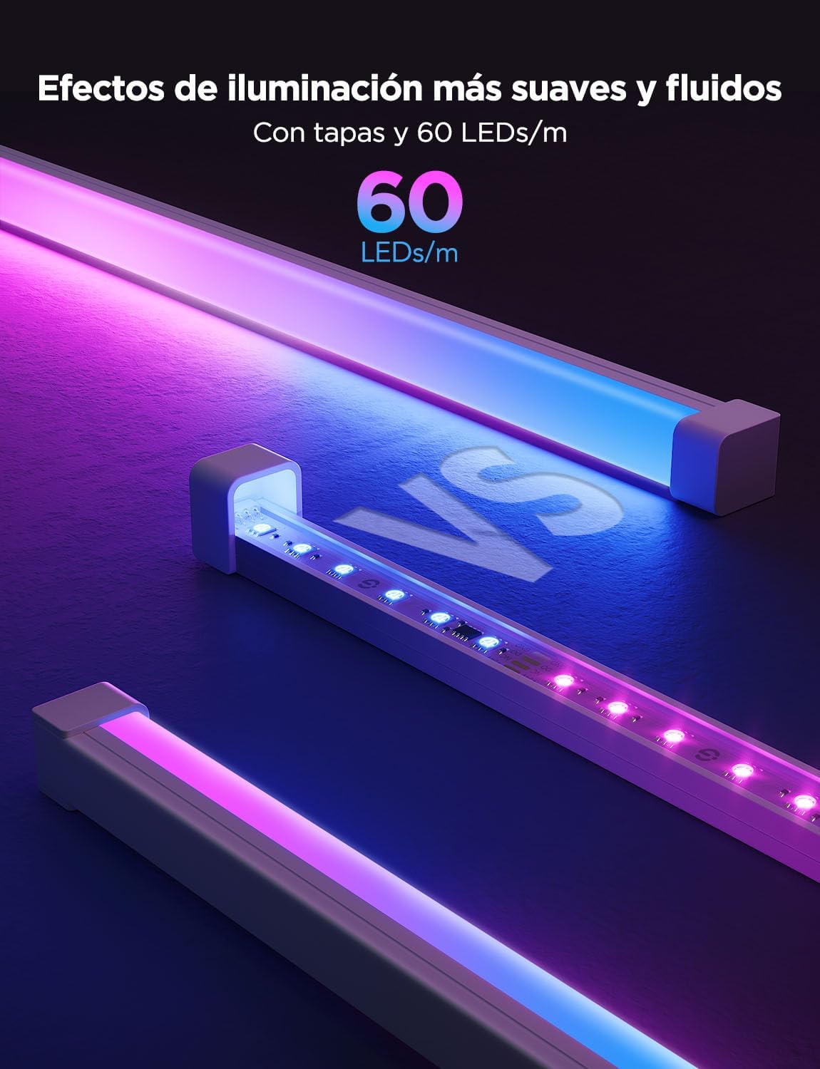 Detalle 2 de Govee Tiras de LED RGBIC con Cubiertas, 10M, Alexa y Google
