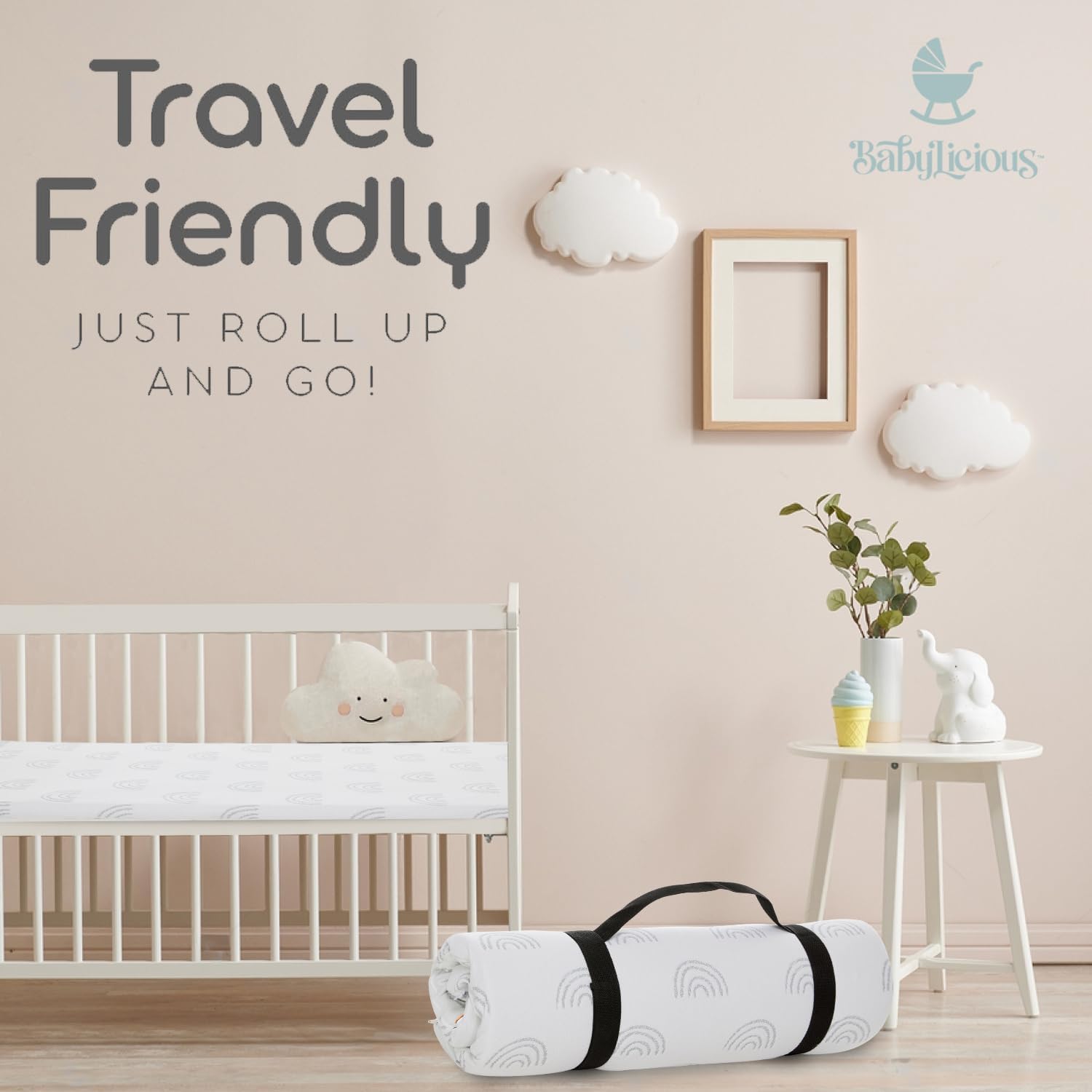 Detalle 2 de Babylicious Babylicious Pack and Play Mattress Pad, 38 x 26 in, Waterproof Memory Foam