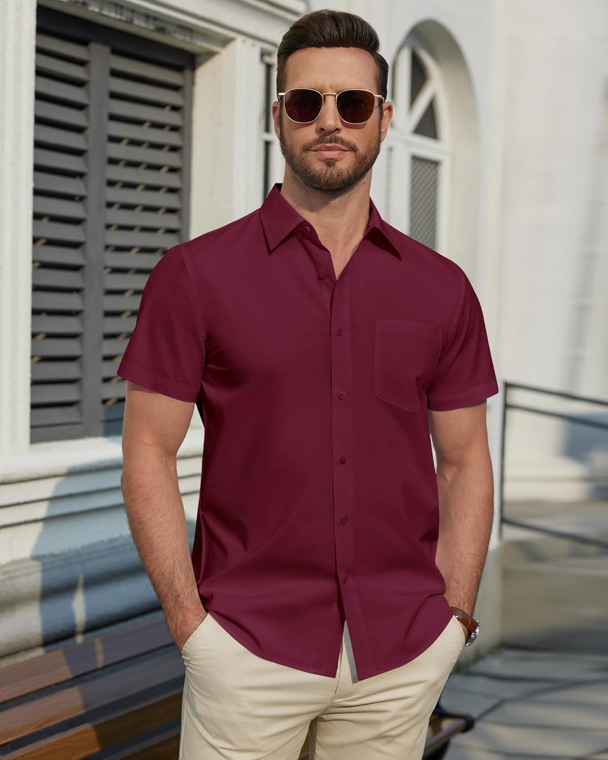 Thumbnail 2 de J.VER Herren Hemd Kurzarm Businesshemd Regular Fit – Vielseitiges Hemd für Festlichkeiten und Beruf