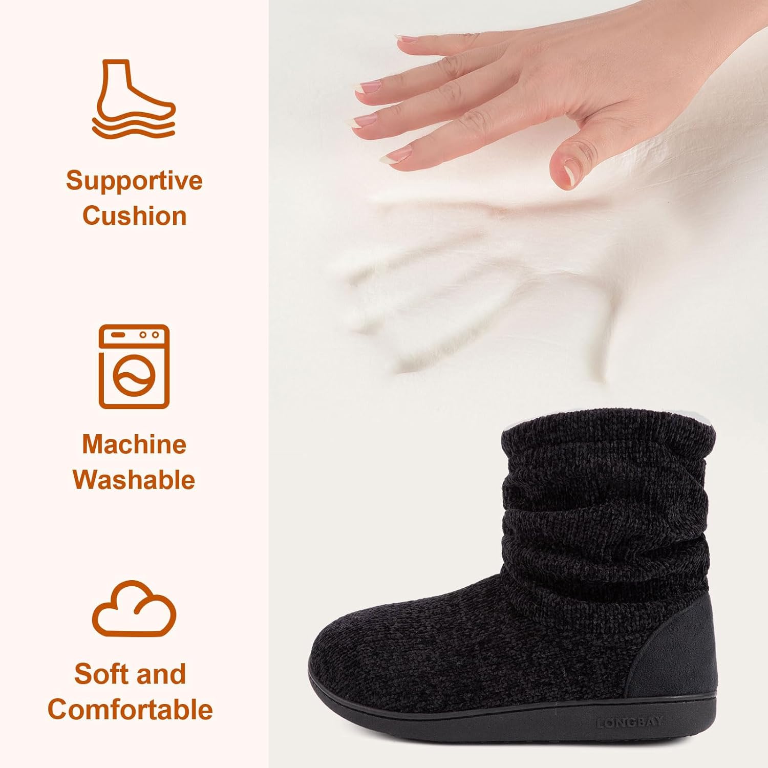 Thumbnail 4 de LongBay Women's Cozy Winter Slipper Boots Memory Foam