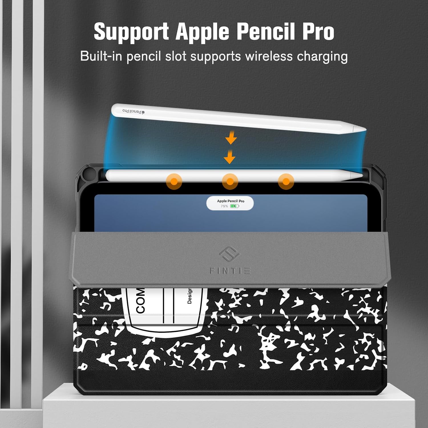 Thumbnail 5 de Fintie iPad mini クリアケース コンポジションブック柄｜TPUバンパー・ペンホルダー・スタンド機能