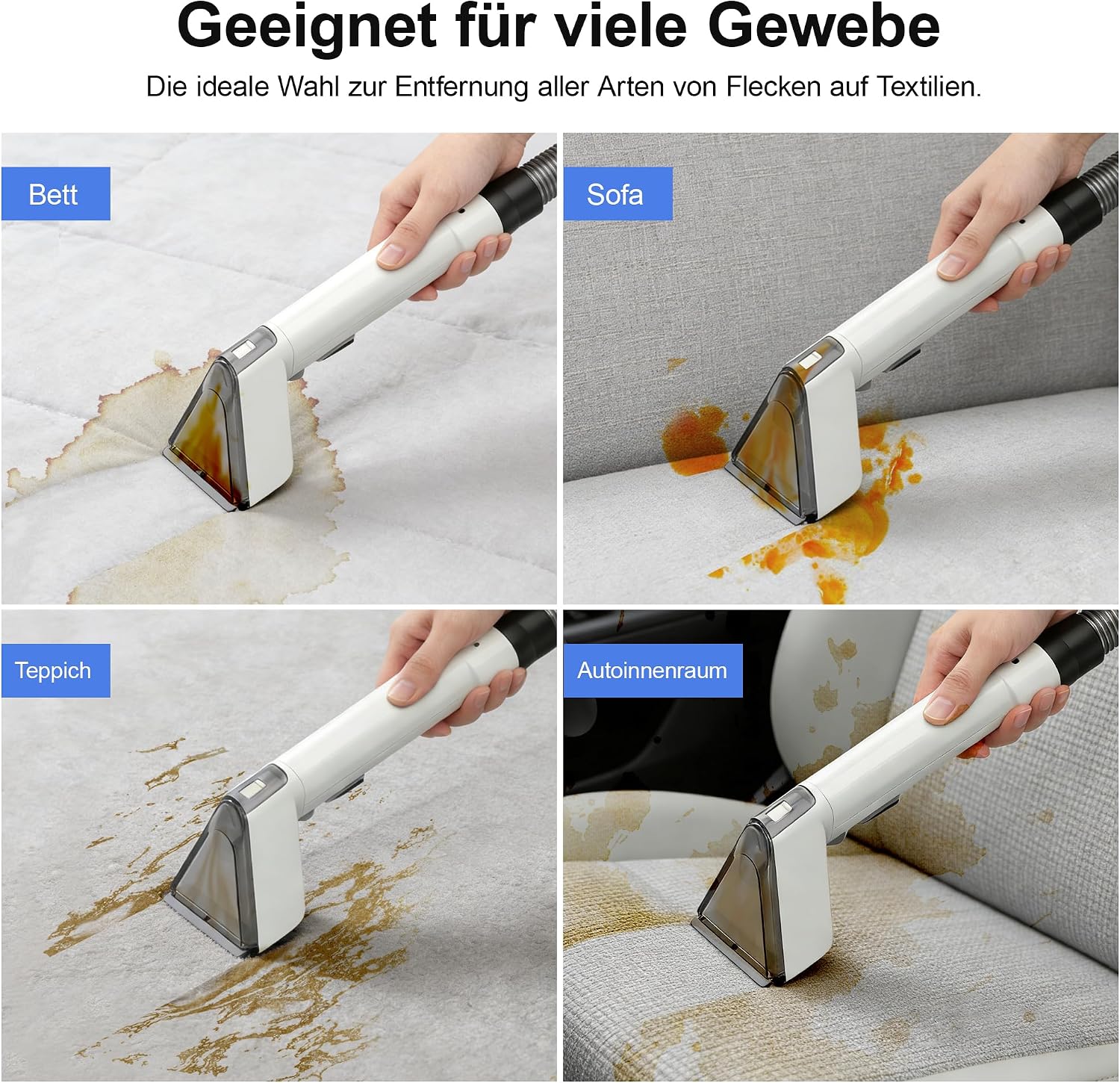 Detalle de Mamowla Polsterreiniger – Nasssauger, Waschsauger und Dampfreiniger für Polstermöbel