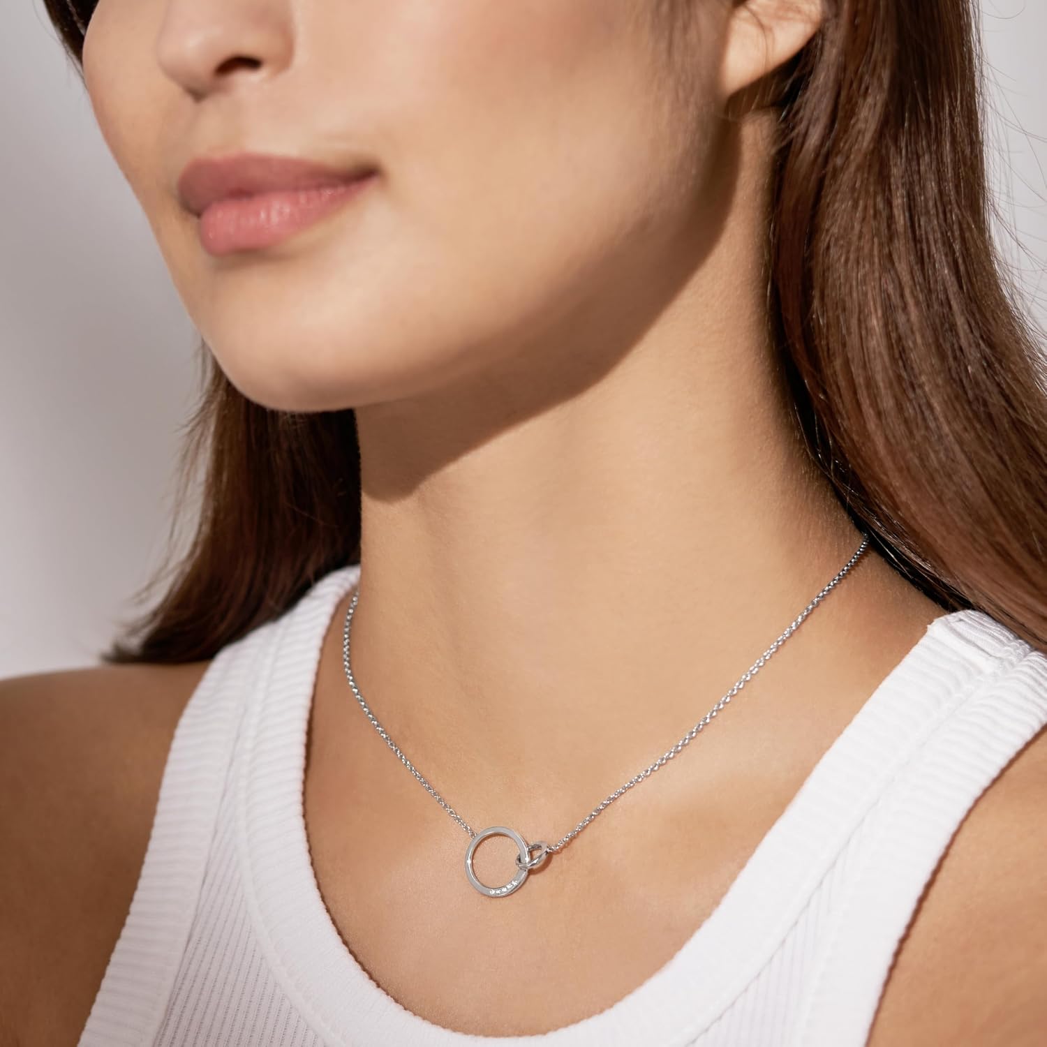 Detalle de Skagen Damen Halskette aus Edelstahl mit Karabiner-Verschluss – Anhänger 16x16 mm