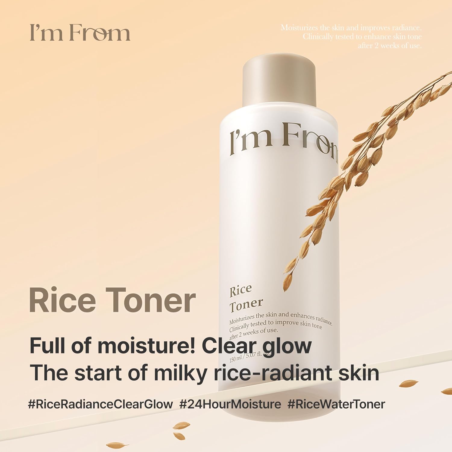 Detalle de I'm From Rice Toner: Korea Glow Milky Rice Toner