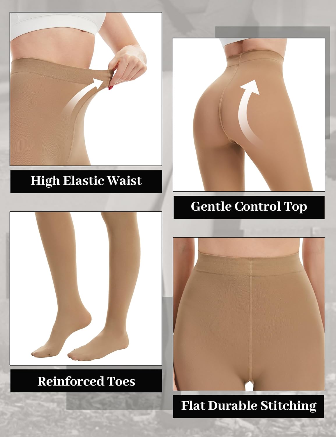 Detalle de DDOBB Womens Opaque Tights 80 Denier High Waist