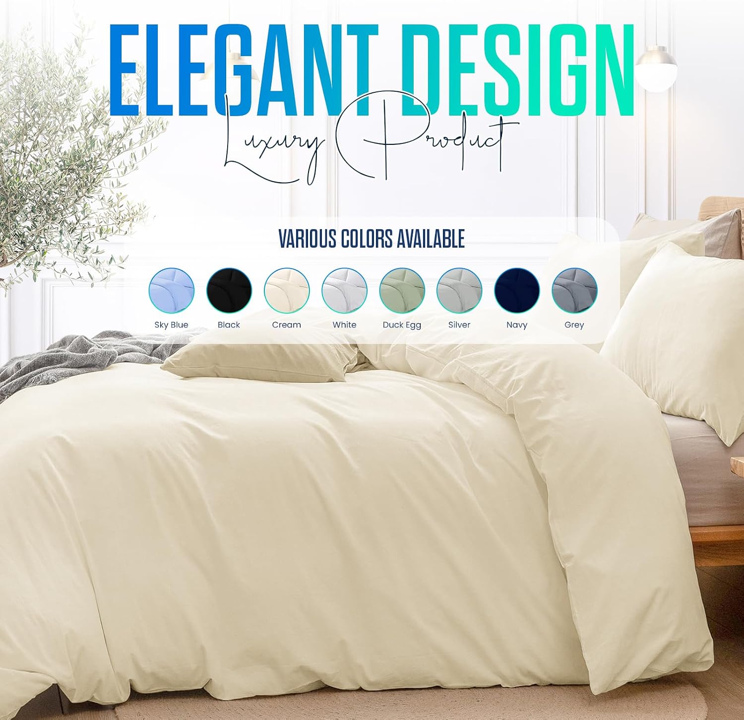Detalle de Linens World 200 Thread Count Egyptian Cotton Duvet Cover Set (Double)