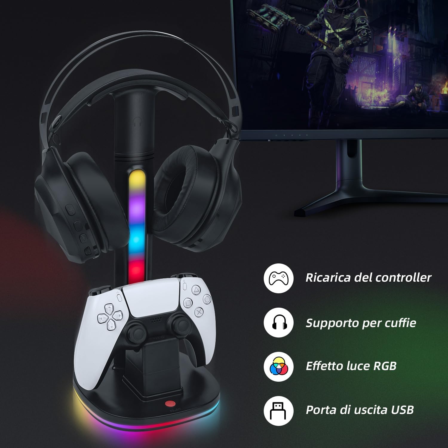 Thumbnail 1 de Tolesum Base Stazione di Ricarica PS5 con RGB