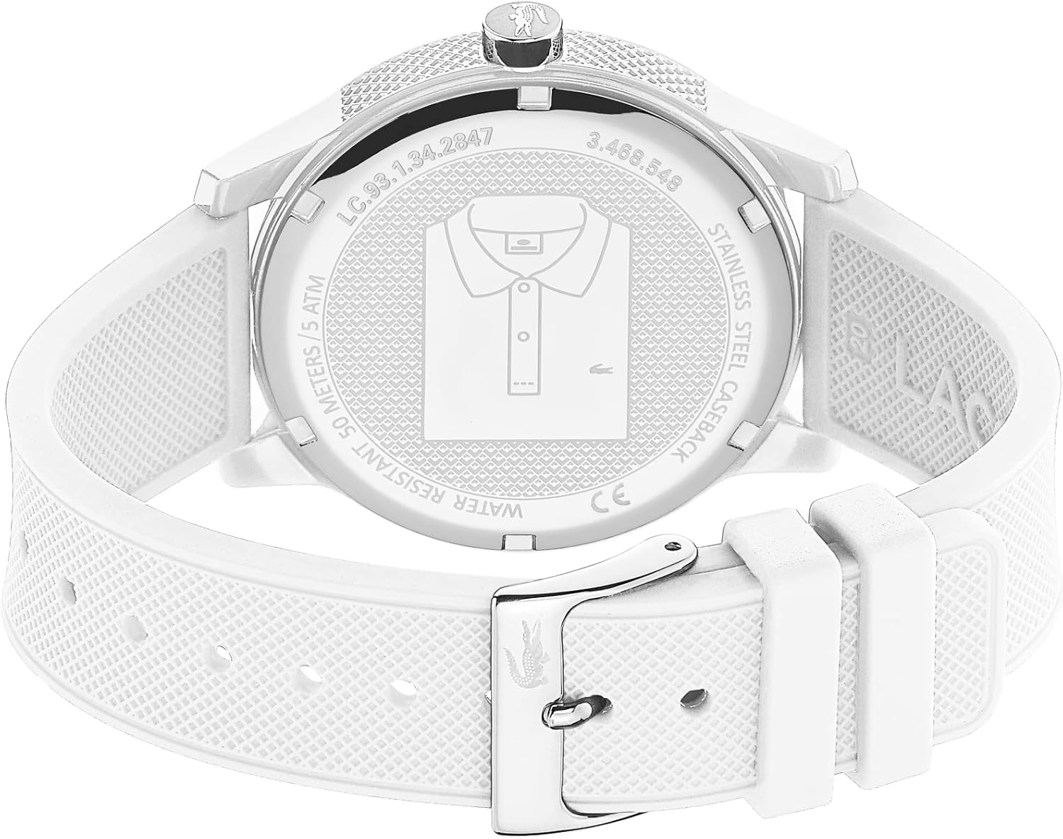 Thumbnail 2 de Lacoste Analog Quarzuhr – Unisex, silberweißes Zifferblatt, Silikonband mit Petit Piqué