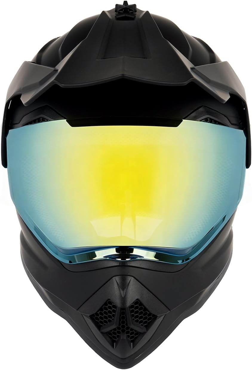 Detalle de Orthrus Youth Dirt Bike Helmet DOT Approved Dual Sport Full Face Helmet (Matte Black, X-Large)