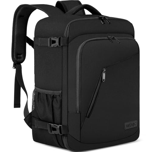 Detalle de WENIG Bagage Cabine 40x30x20 cm – Sac à Dos Voyage avec USB et Poche Laptop 14", Noir