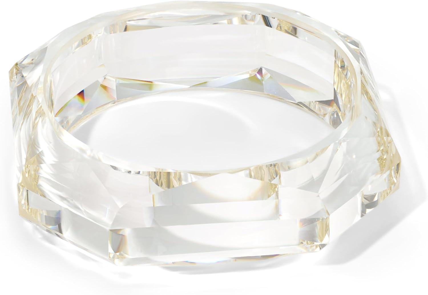 Detalle de TOVABA Resin Bangle for Women: Hypoallergenic, Fade-Resistant Clear Geometric Bracelet