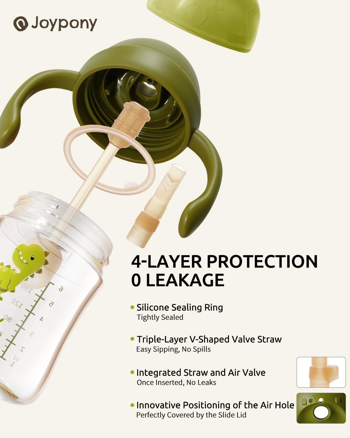 Thumbnail 3 de Joypony 6 oz PPSU Weighted Straw Cup, Green, Leak-Resistant