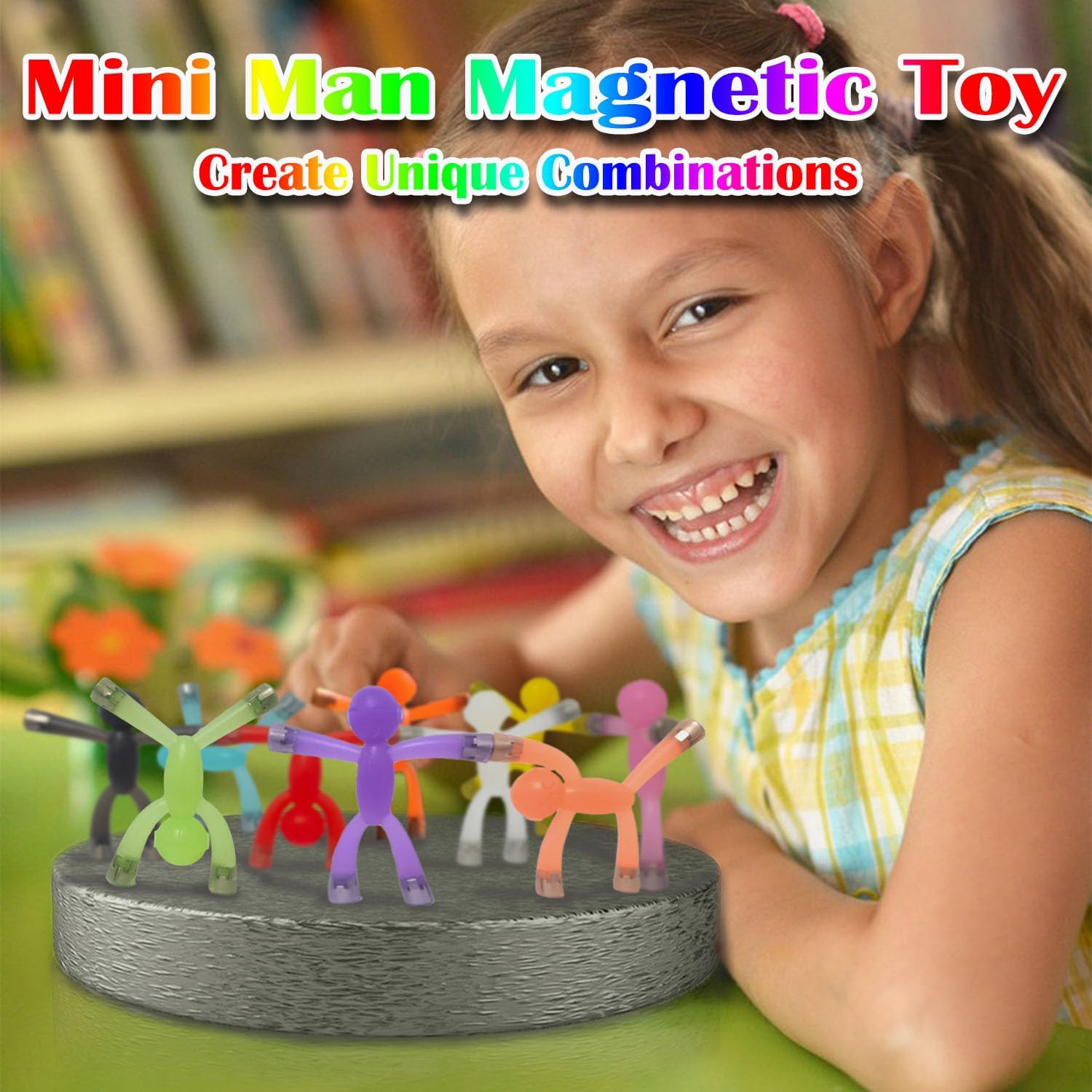Detalle 2 de JRD&BS WINL Mini magnetische Figuren – 10 Gummi-Magnet-Spielzeugmännchen für Kinder (transparent)