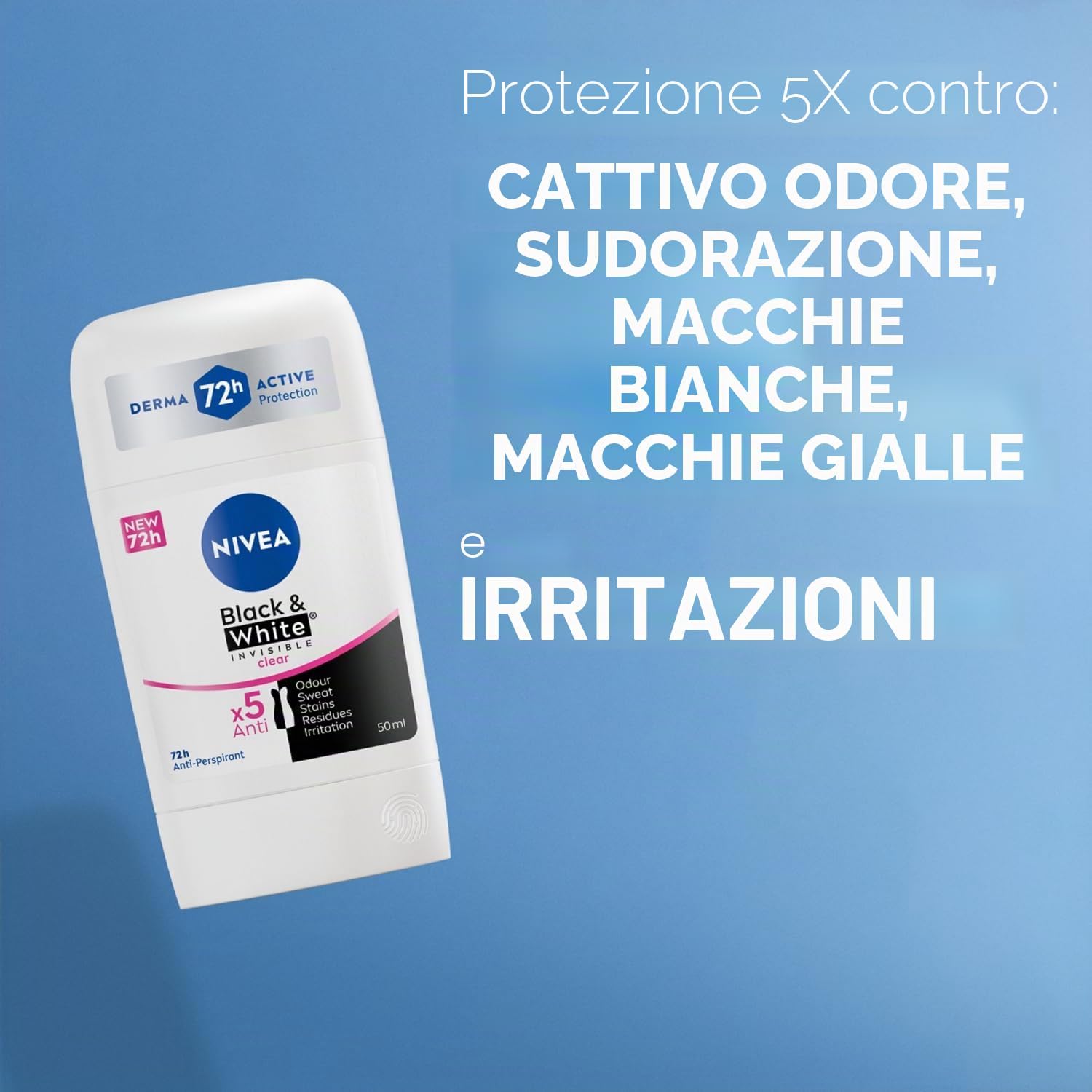 Detalle de NIVEA Antitraspirante in stick trasparente bianco e nero – 50 ml