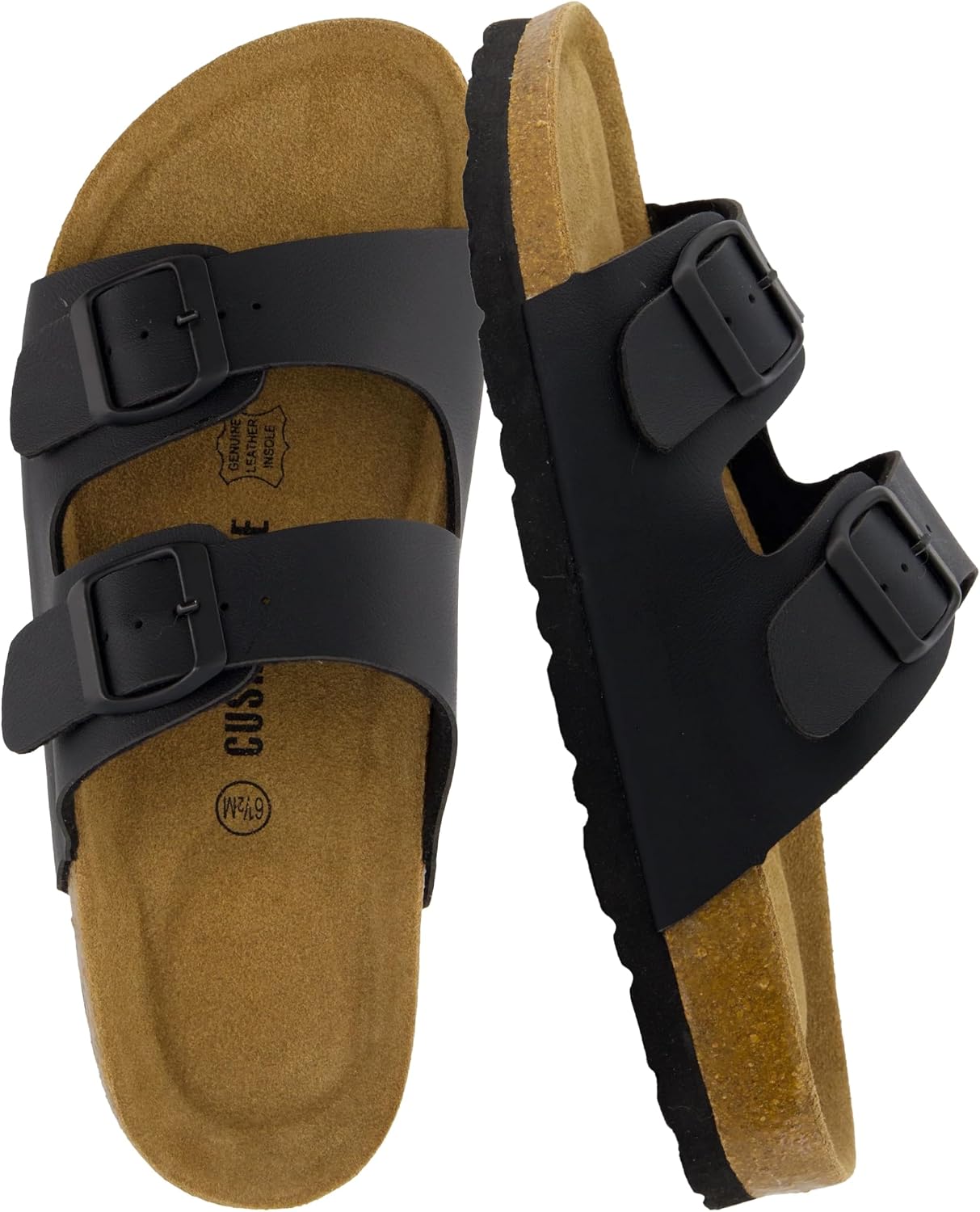 Detalle de CUSHIONAIRE Women's Slide Sandals with Cork Footbed
