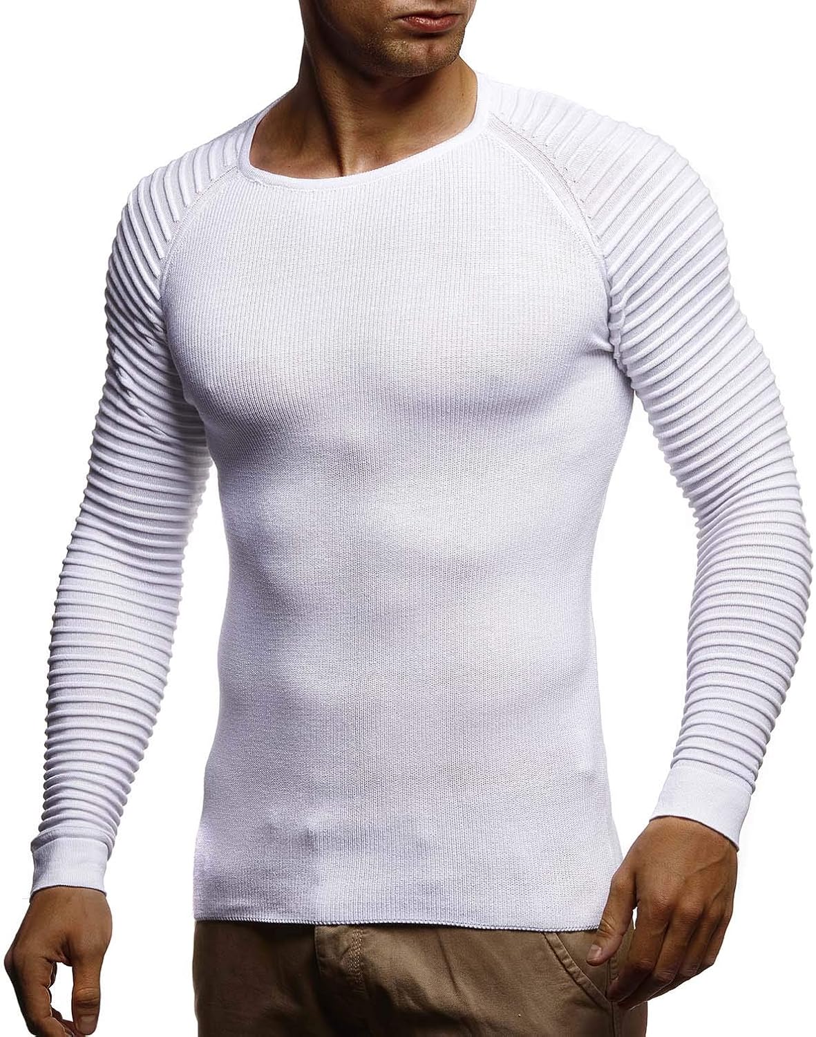 Thumbnail 6 de LEIF NELSON LN20729 — Pull en tricot basique à col rond et manches longues pour homme