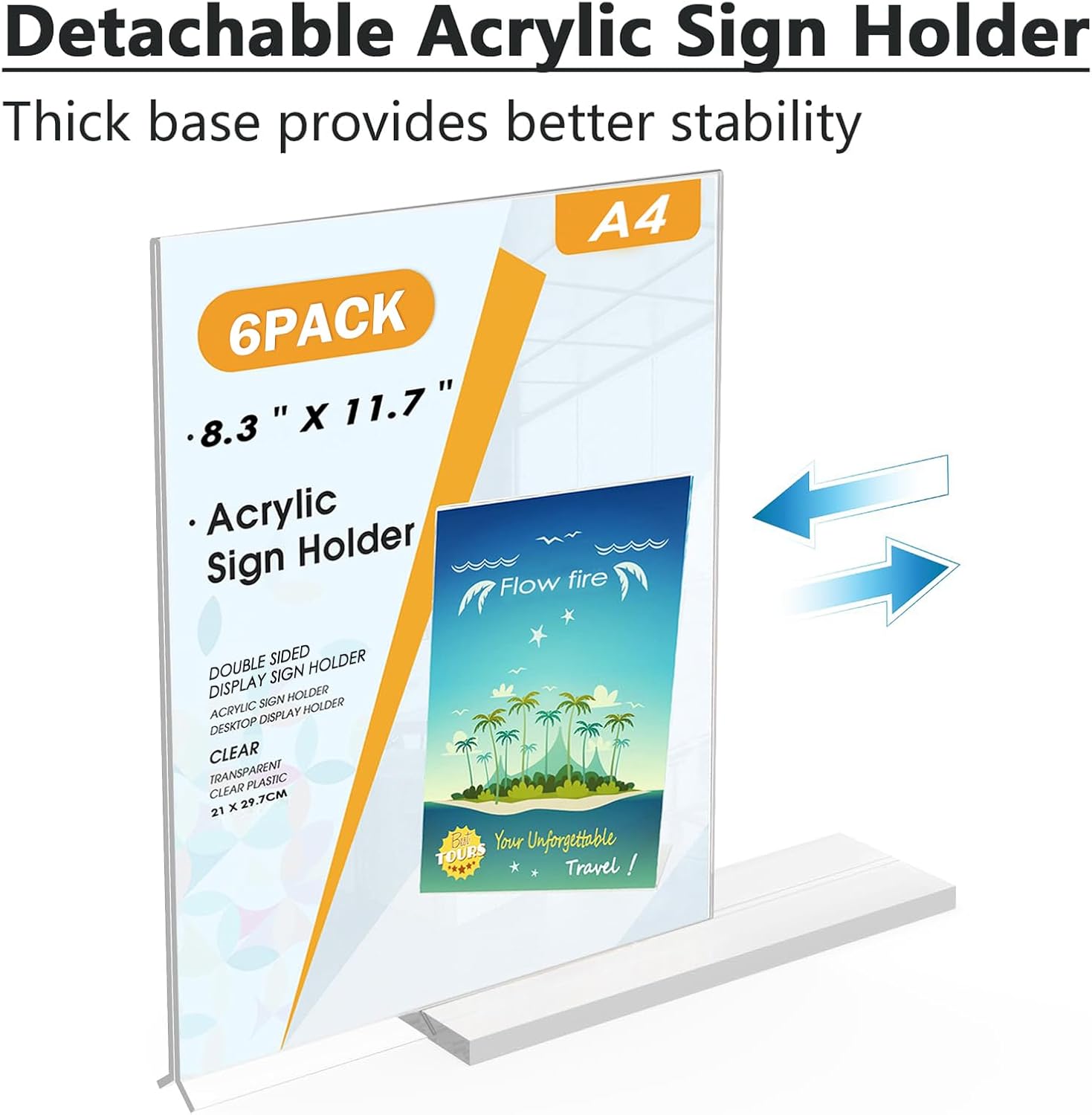 Thumbnail 6 de Flow fire A4 Acrylic Sign Holder 6 Pack