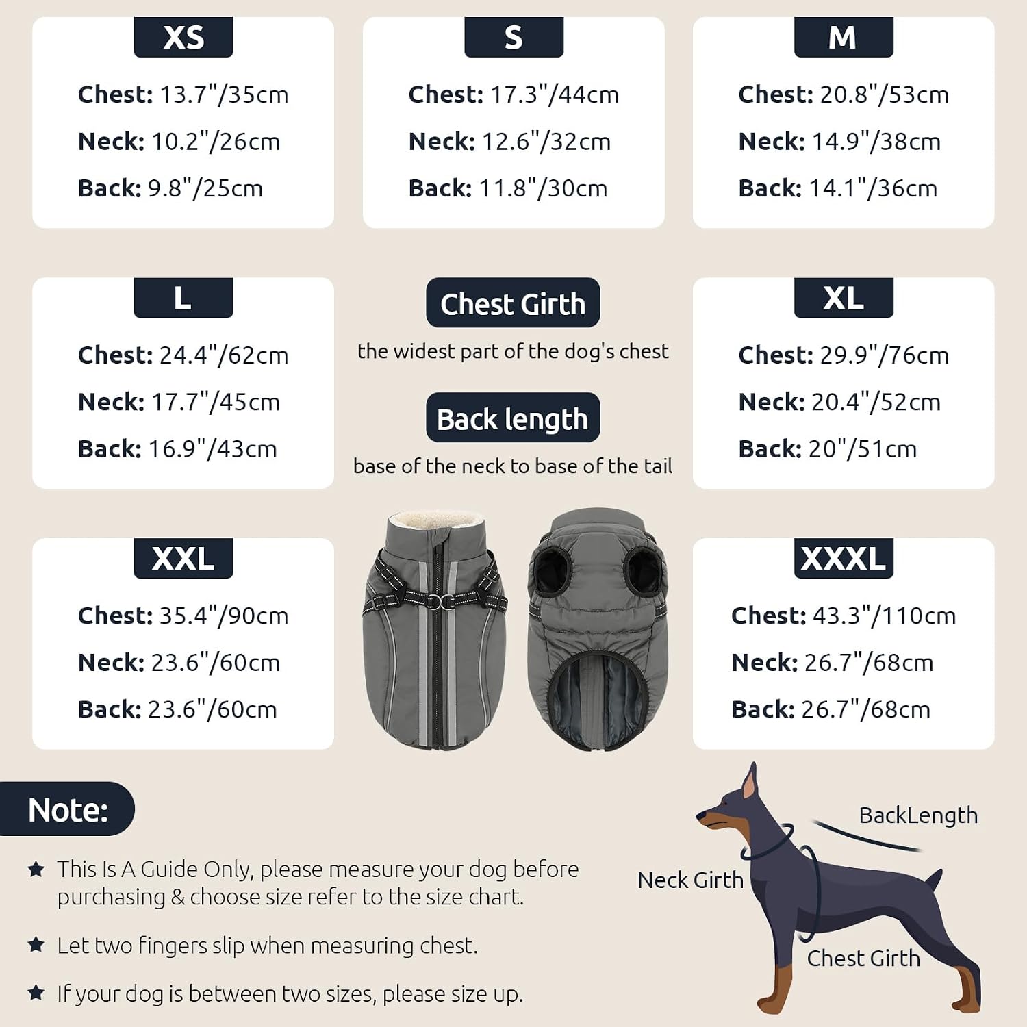 Detalle 2 de KAMA BRIDAL 1107-KM-847MF-Grey-XS Dog Winter Coat with Built-In Harness
