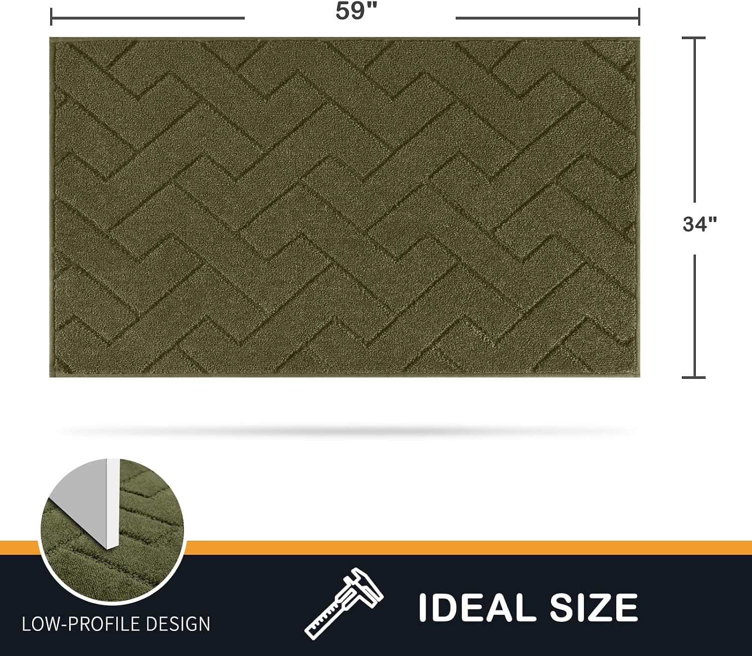 Detalle de Purrugs Dirt Trapping Door Mat 34" x 59" — Non-Slip, Machine-Washable Entry Rug for Muddy Shoes & Paws (Sage Green)
