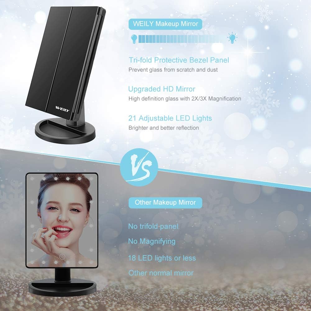 Thumbnail 6 de WEILY Makeup Mirror 21-LED Tri-Fold Vanity Mirror 💄