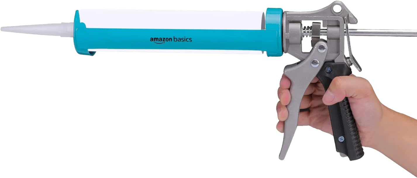 Detalle de Amazon Basics Pistolet à calfeutrer robuste pour mastic – 310 ml, 12:1, poignée en aluminium