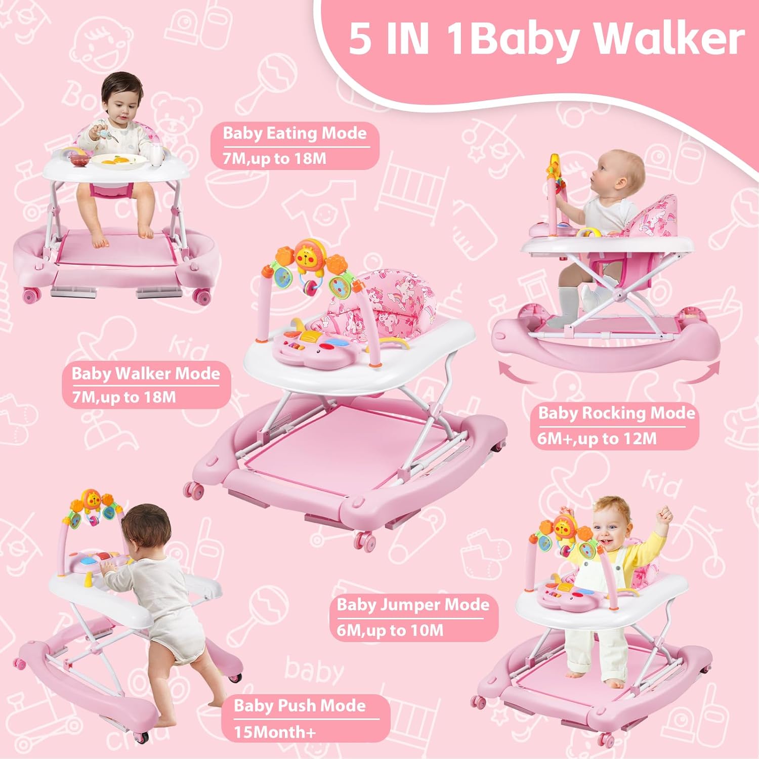 Thumbnail 1 de Baby Walker 5-in-1 Activity Walker 🚼