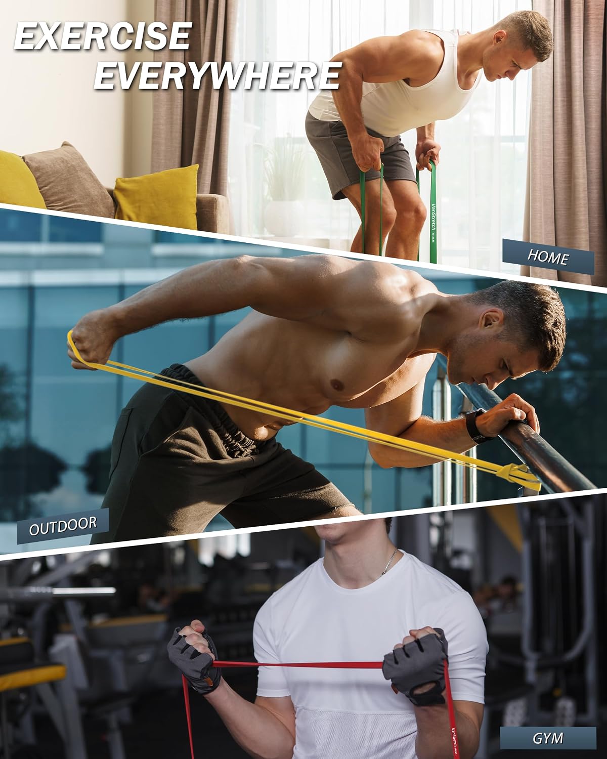 Detalle 2 de VanStretch RB00B1 Resistance Bands Set, 5 Levels for Workouts and Pull-Up Assistance