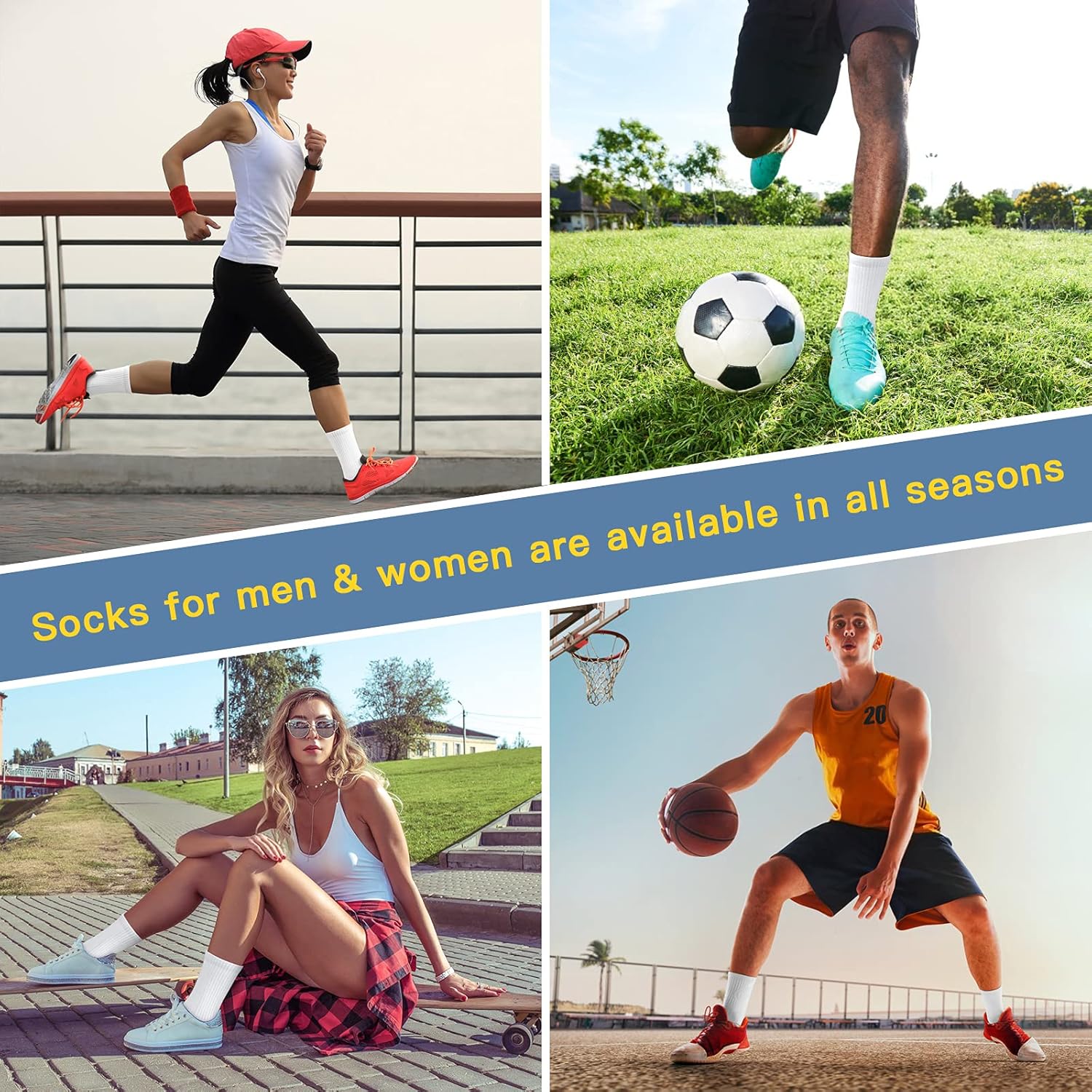 Thumbnail 6 de Felicigeely Athletic Crew Socks 6-9